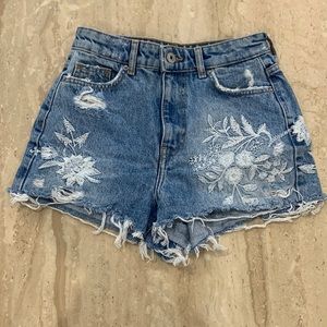 Cute embroidered jean shorts